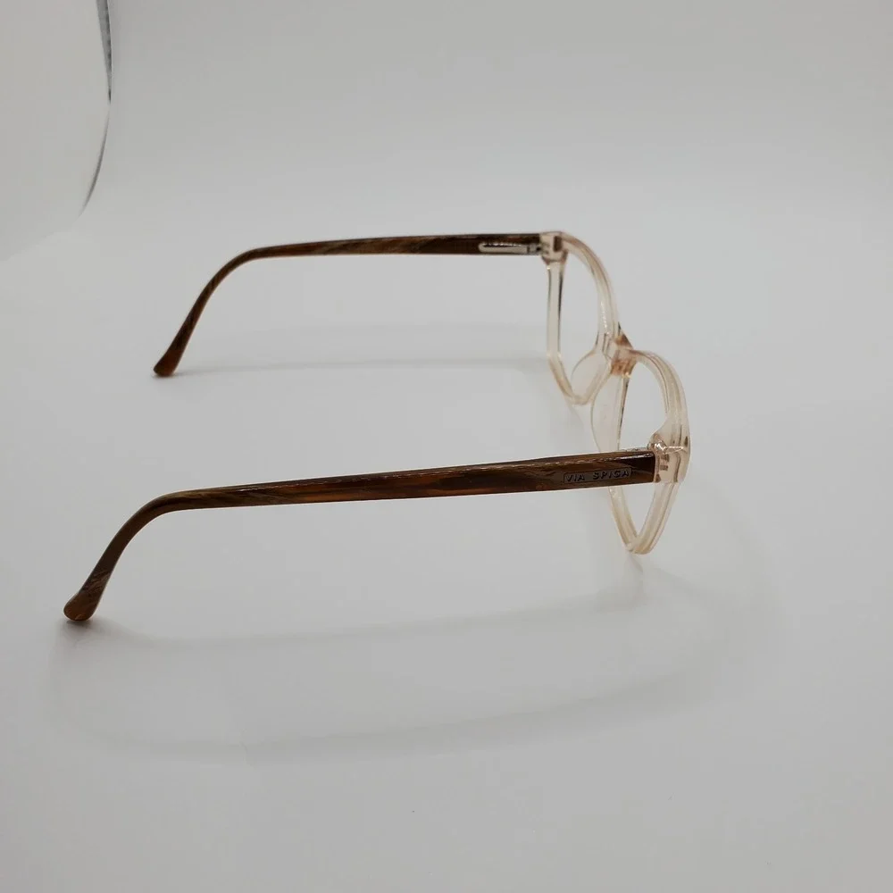 Via Spiga Dulcina 600 Eyeglasses Frame Clear Brown Cat Eye Full Rim 52-16-135mm